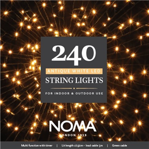 Noma String Lights 240 Antique White Leds